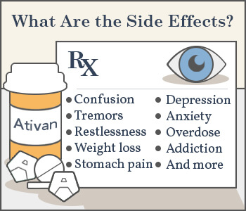 ativan side effects doseum hours